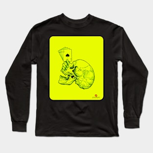 Ace skull - lime Long Sleeve T-Shirt